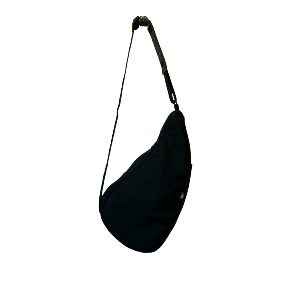 AmeriBag Shoulder Sling Purse Healthy Back Multiple Pockets USA Made Black Nylon